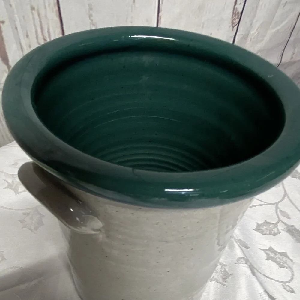 Vintage West Germany Stoneware Crock – Grape & Leaf Design – 9” – Western Stonew